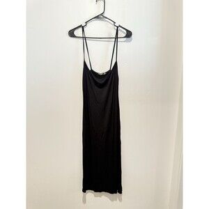 Nastygal Black Strappy Midi Slip Dress 12